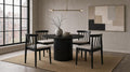 Hamlyn 5-piece Round Wood Dining Set Wheat and Black - 193930BLK-S5A