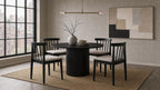 Hamlyn 5-piece Round Wood Dining Set Wheat and Black - 193930BLK-S5A