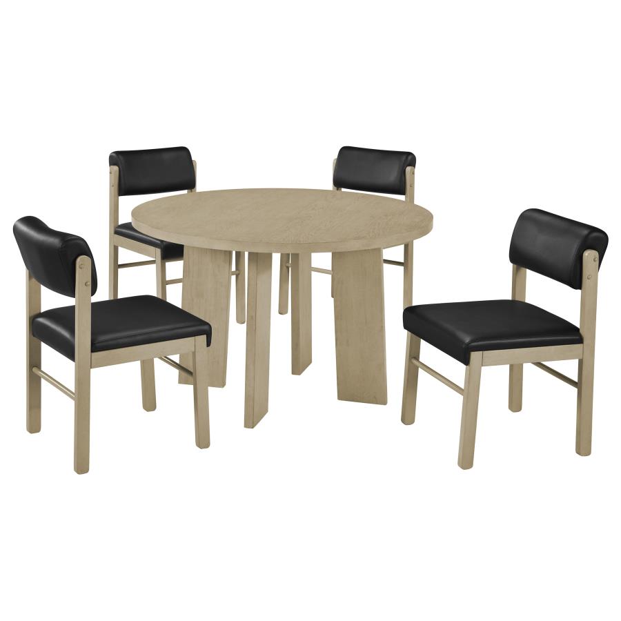 Strouse 47-inch Round Wood Dining Room Table Natural Oak