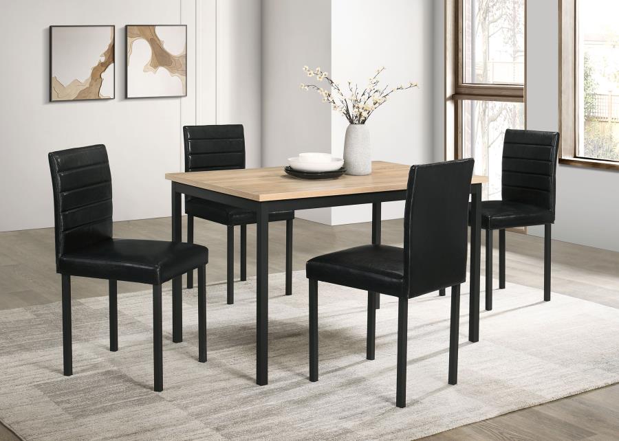 Garza 5-piece Rectangular Dining Table Greige Oak - 193981-S5