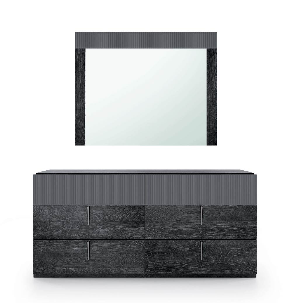 ESF Furniture - Onyx 5 Piece Queen Size Bedroom Set in Metallic Matte - ONYXQS-5SET