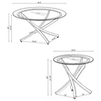 Brooke Round Glass Top Coffee Table Metal Base Chrome