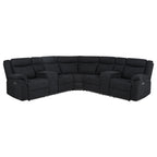 Hagen Upholstered Power Reclining Sectional Sofa Steel Grey