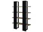 Danbrook 71-inch 4-shelf Bookshelf Black and Aged Walnut