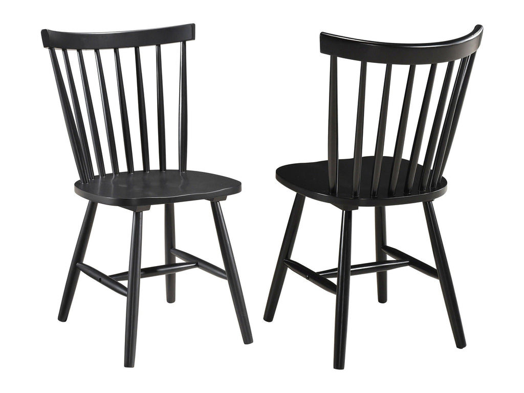 Hollyoak Windsor Wood Dining Side Chair Black (Set of 2)