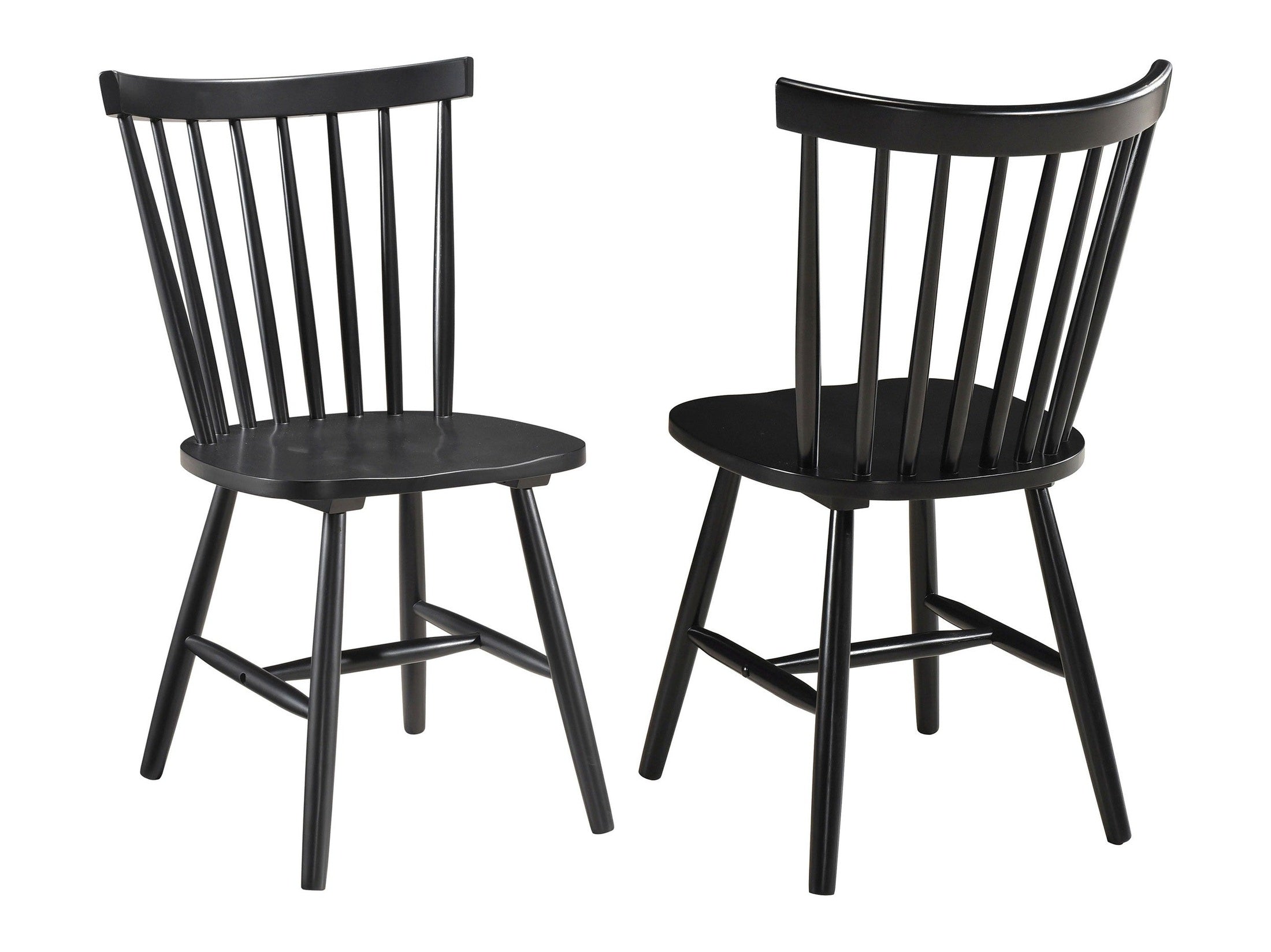 Hollyoak Windsor Wood Dining Side Chair Black (Set of 2)