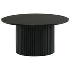 Hamlyn Round Fluted Occasional Cocktail Coffee Table Natural Oak