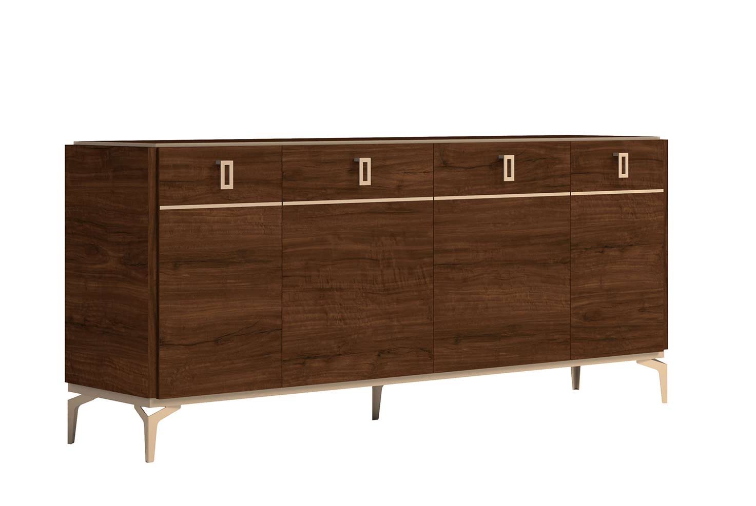 ESF Furniture - Eva 10 Piece Dining Room Set in Walnut - EVATABLE-10SET