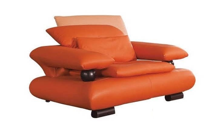 ESF Furniture - 410 Chair Orange Leather - 4101ORANGE