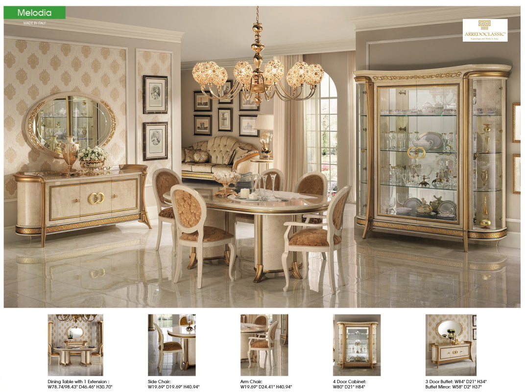 ESF Furniture - Melodia 10 Piece Dining Room Set w-1ext - MELODIATABLE-10SET