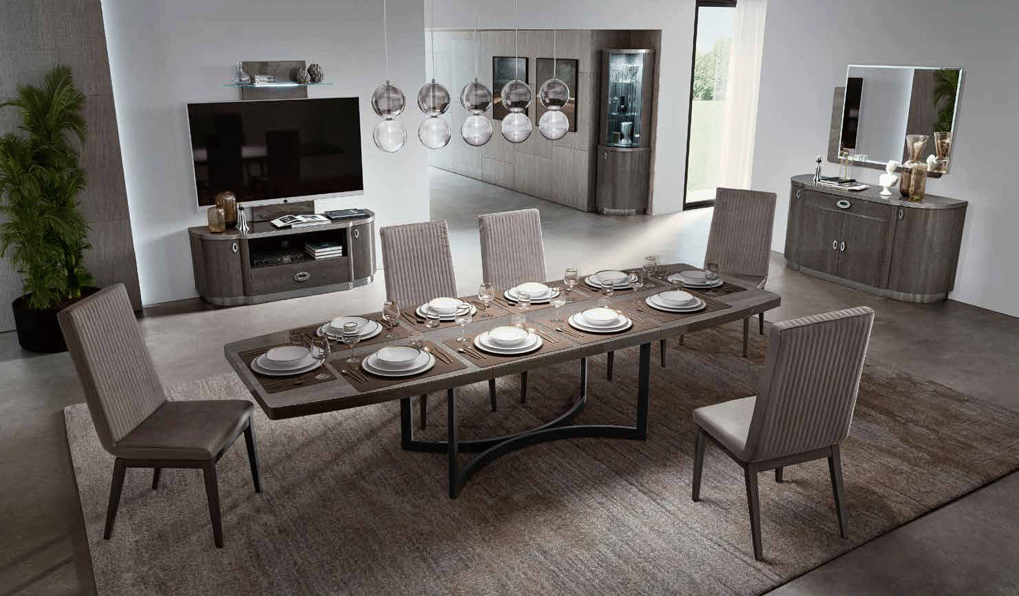 ESF Furniture - Armonia Dining Table 11 Piece Dining Room Set - ARMONIADININGTABLE-11SET