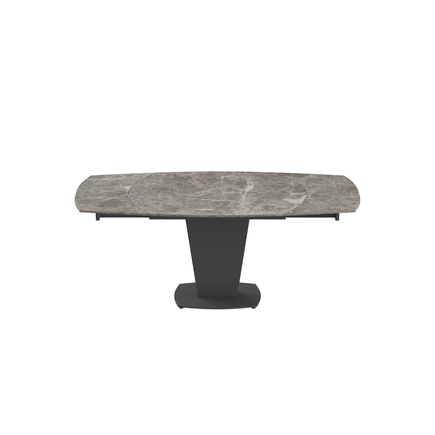 ESF Furniture - 2417 Marble Dining Table Grey Taupe with 3405 Chairs Beige 7 Piece Dining Room Set - 2417TABLEBROWN-3405-7SET