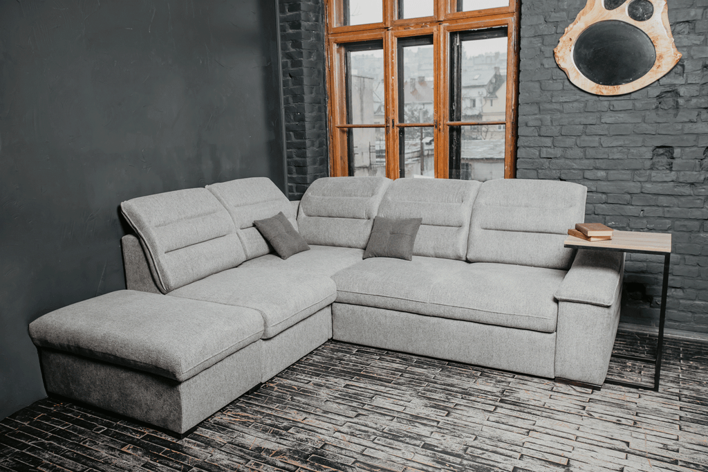 ESF Furniture - Oliver Sectional w/ Bed and Storage in Gray - OLIVERSECTIONAL
