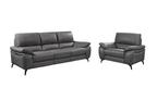 ESF Furniture - 2934 Living Room 3 Piece Living w/Electric Recliner Room Set in Dark Gray - 29343DARKGREYSLC-3SET