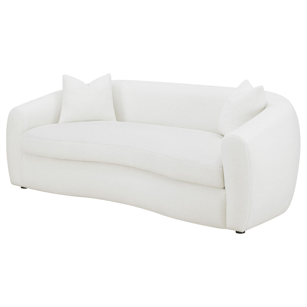Isabella Faux Sheepskin Upholstered Sofa Natural