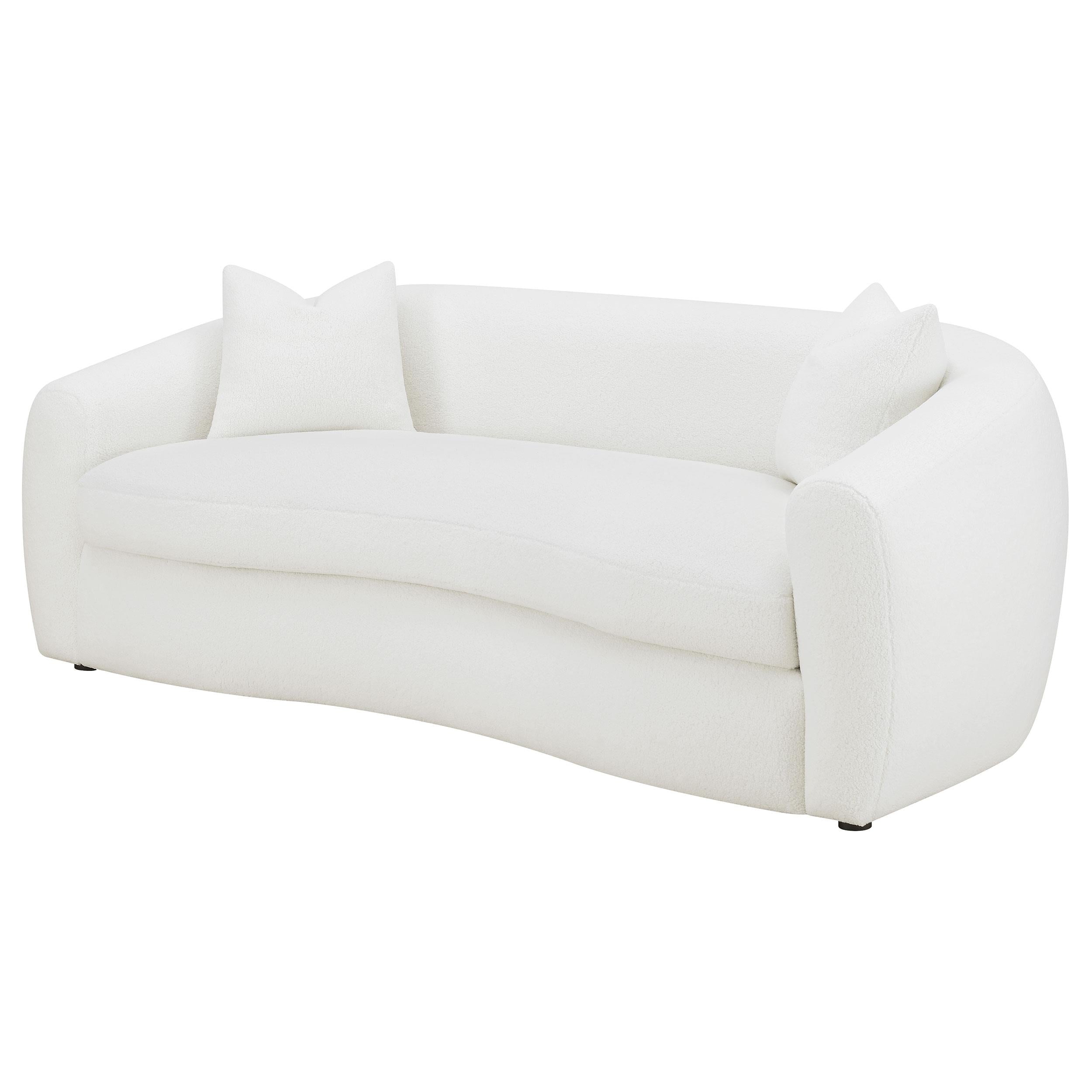 Isabella Faux Sheepskin Upholstered Sofa Natural