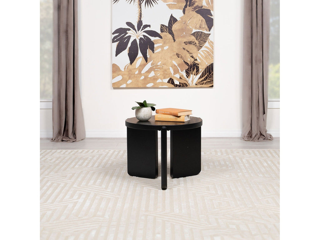 Cordova Round Solid Wood End Table Black