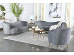 Sophia 2-piece Upholstered Channel Tufted Sofa Set Grey