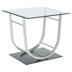 Danville Rectangular U-Shaped Glass Top Coffee Table Chrome