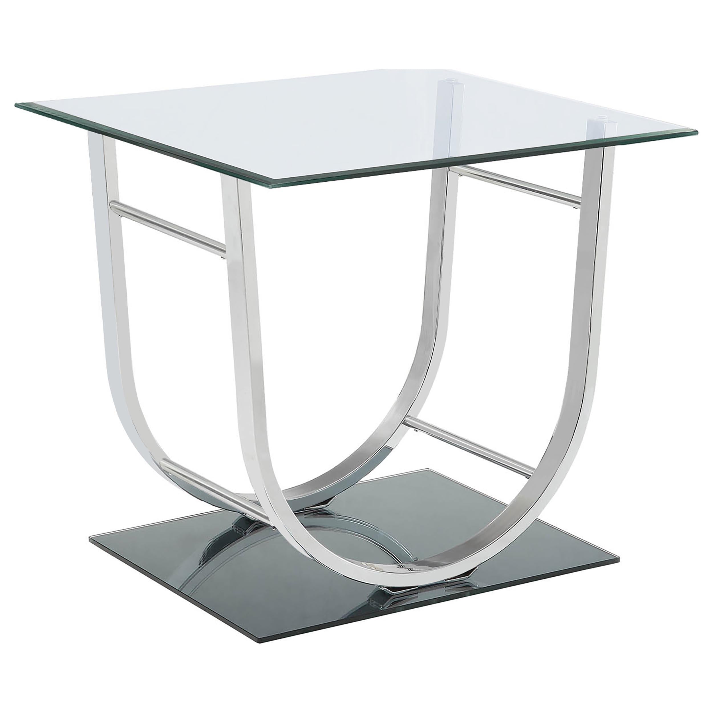 Danville Rectangular U-Shaped Glass Top Coffee Table Chrome