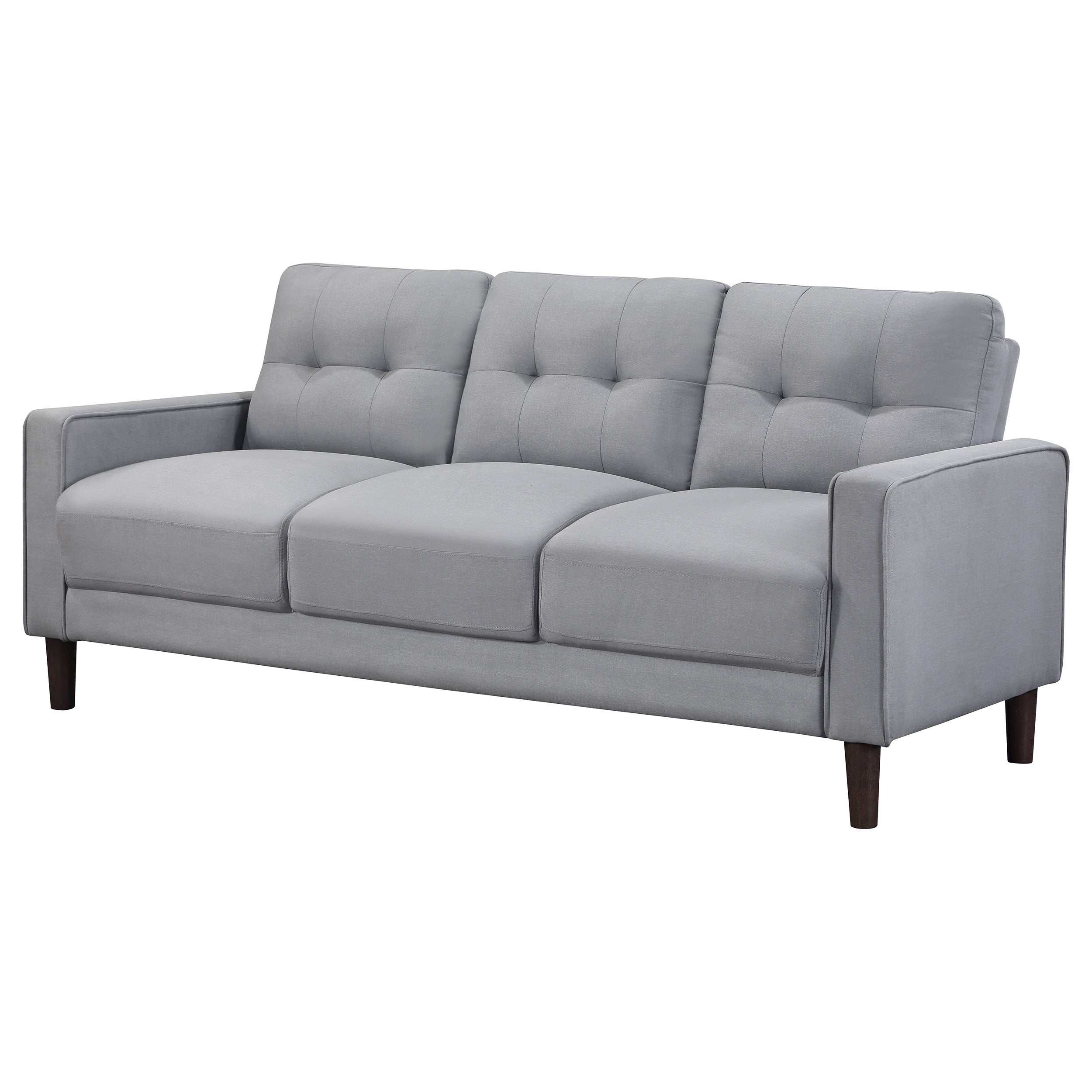 Bowen 2-piece Upholstered Track Arm Tufted Sofa Set Grey