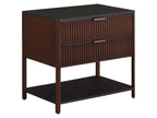 Zimmerlee 2-drawer Side Table with Shelf Rust Brown