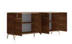 ESF Furniture - Eva 10 Piece Dining Room Set in Walnut - EVATABLE-10SET