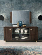 ESF Furniture - Volare 5 Piece Dining Room Set in Walnut - VOLARETABLE-5SET