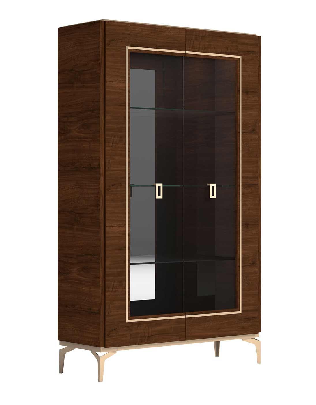 ESF Furniture - Eva 2 Door China Cabinet in Walnut - EVA2DOORCHINA
