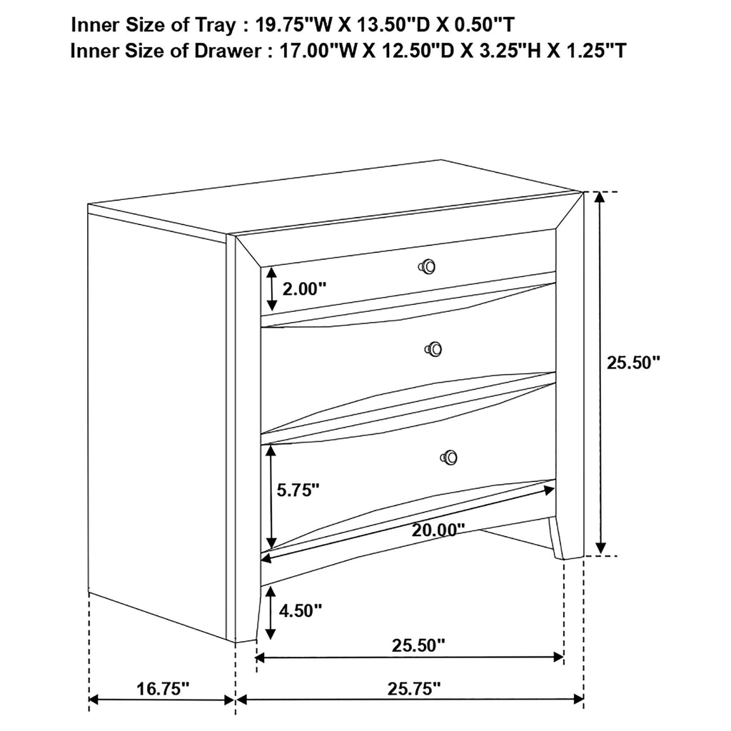 Briana Black Nightstand