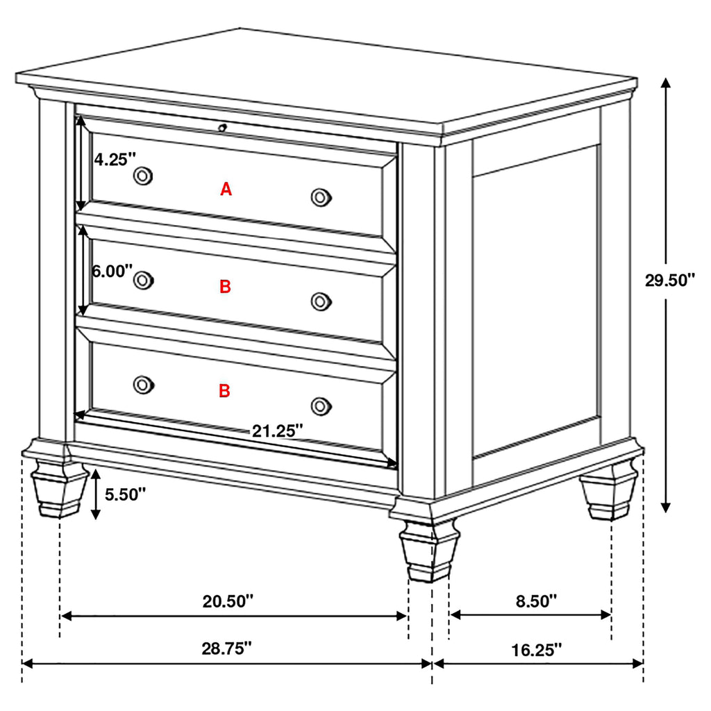 Sandy Beach White Nightstand