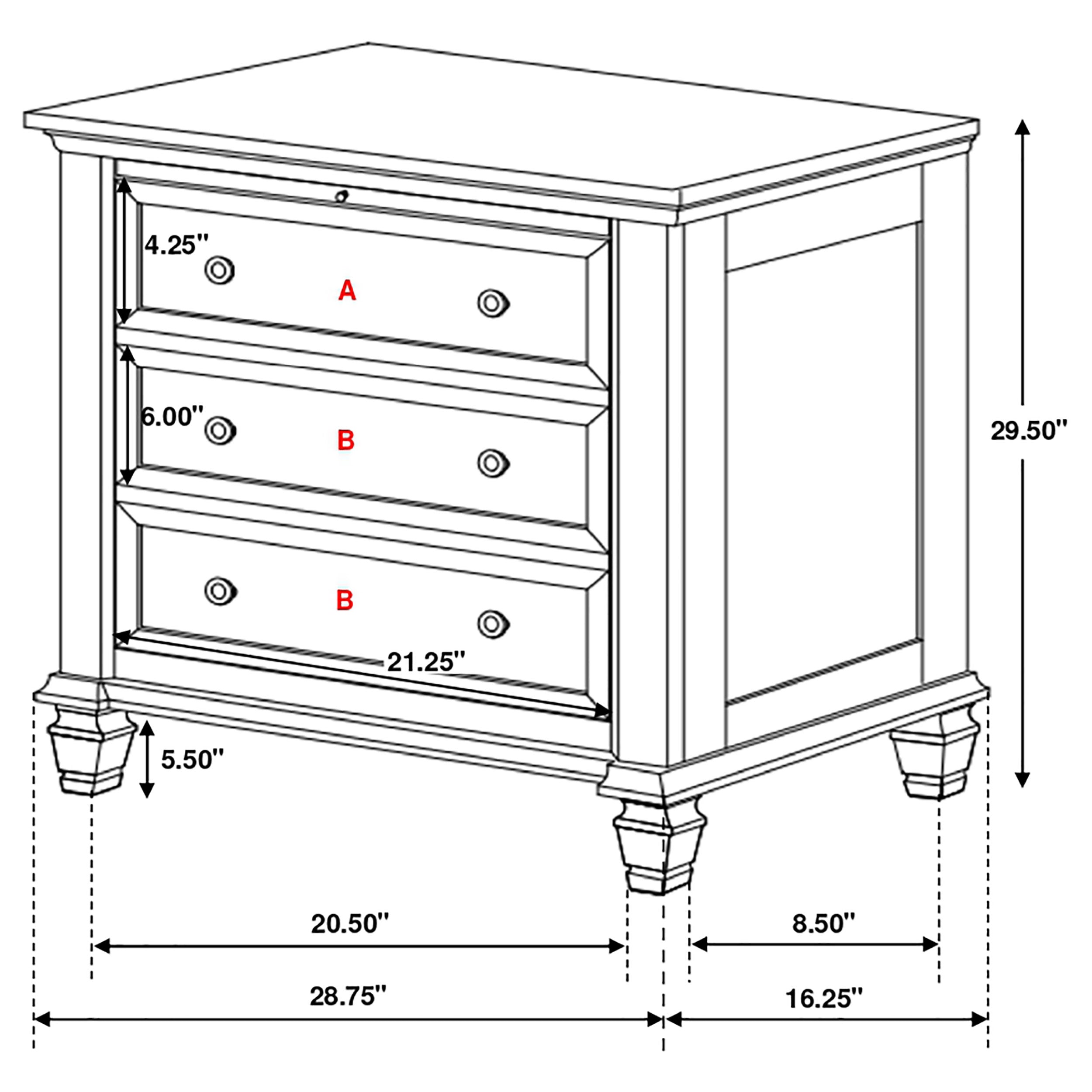 Sandy Beach White Nightstand