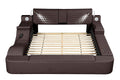 Galaxy Home Zoya Smart Multifunctional Queen Size Bed Made w/ Wood In Brown