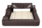 Galaxy Home Zoya Smart Multifunctional Queen Size Bed Made w/ Wood In Brown