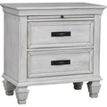 Franco 2-drawer Nightstand Distressed White - 205332
