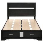 Miranda 51-inch Wood Full Storage Panel Bed Black