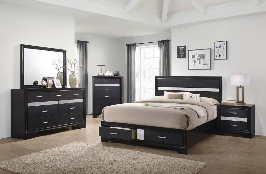 Miranda 5-piece California King Bedroom Set Black - 206361KW-S5