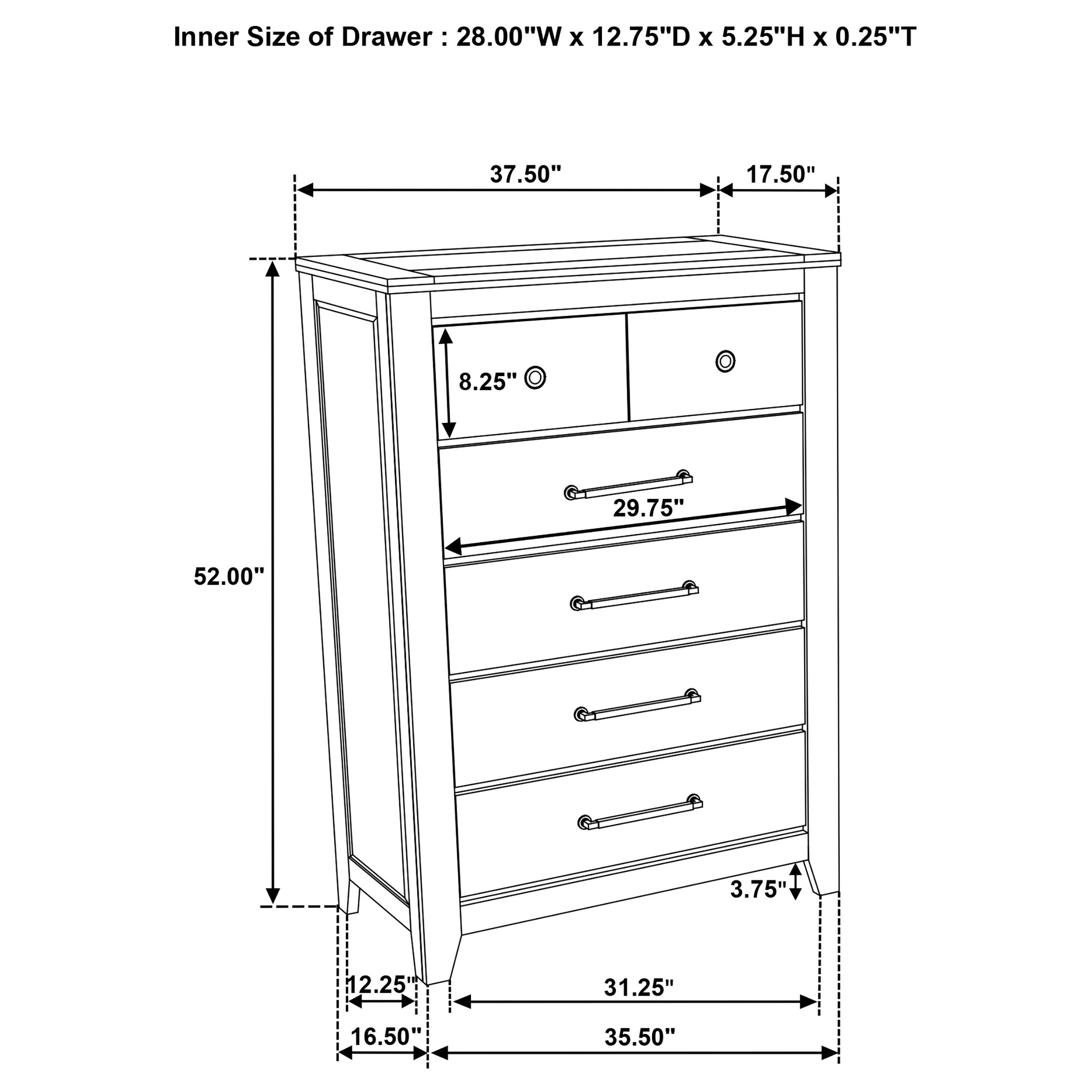 Hazlewood Vineyard Oak 5-drawer Bedroom Chest of Drawers