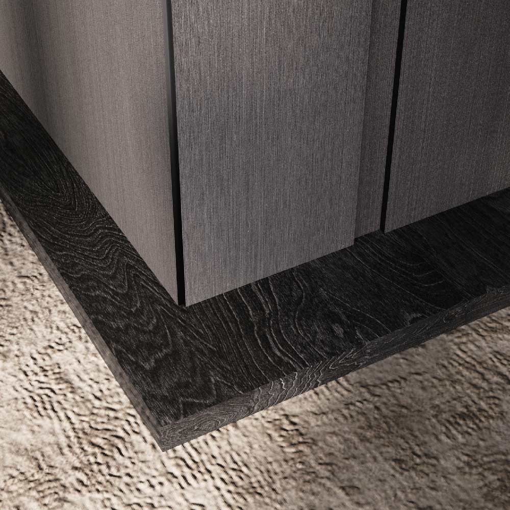ESF Furniture - Aris Krystal 3 Door Buffet with Mirror in Onyx - ARIS3DOORBUFFET-MIRROR