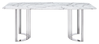 ESF Furniture - 131 Silver Marble 8 Piece Dining Room Set w-1ext in Silver - 131DININGTABLESS-8SET