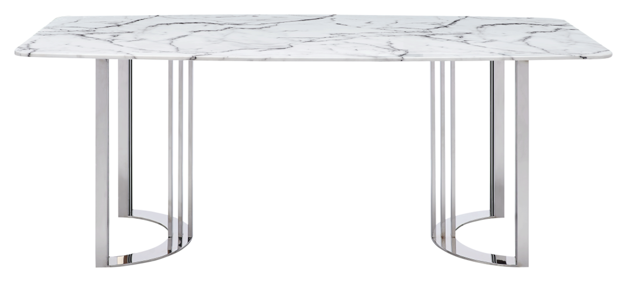 ESF Furniture - 131 Silver Marble 8 Piece Dining Room Set w-1ext in Silver - 131DININGTABLESS-8SET