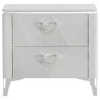 Cassia 2-drawer Nightstand Bedside Table White High Gloss