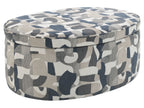 Tomkins Oval Upholstered Storage Ottoman Indigo Blue