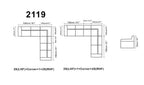ESF Furniture - 2119 Sectional Sofa in Beige - 2119-SEC-BGE