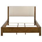 Adderley California King Wood Panel Bed Cream and Warm Brown