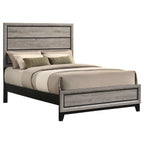 Valen Wood Full Panel Bed Light Taupe