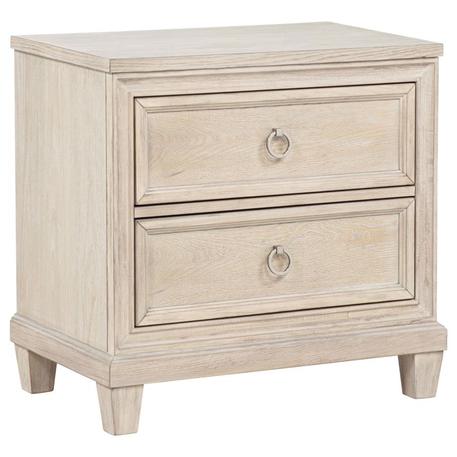 Pembroke 2-drawer Nightstand Bedside Table Washed Oak - 215922