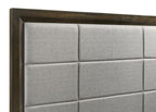 Atlas 63-inch California King Upholstered Panel Bed Grey and Dark Oak