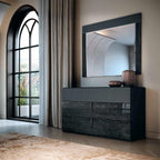 ESF Furniture - Onyx 5 Piece Queen Size Bedroom Set in Metallic Matte - ONYXQS-5SET