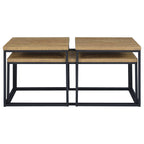 Straden 3-piece Engineered Wood Coffee Table Set Mango and Black